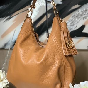 Michael Kors Frances Pebbled XL Leather Hobo/Shoulder Bag - Acorn
